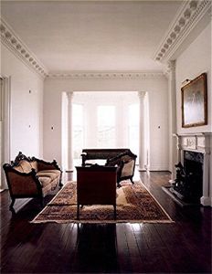 Drawing room with added columns and moldings