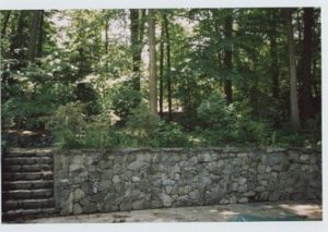Blue stone from Virginia used for patio walls